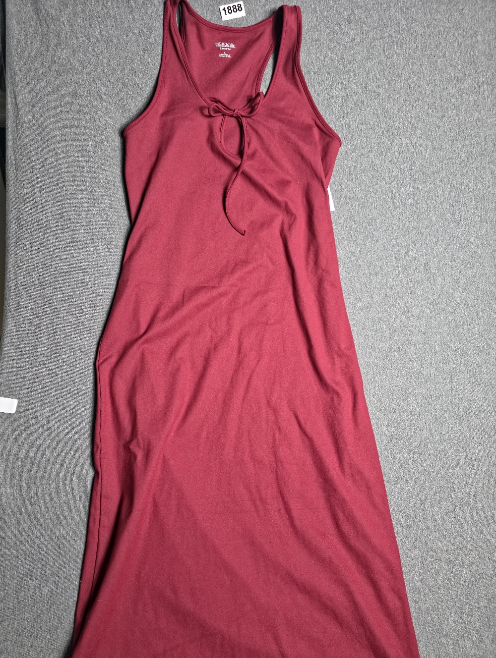 NWT wild fable Burgundy Tie-Front Maxi Dress Large Balletcore. Vacation. Resort